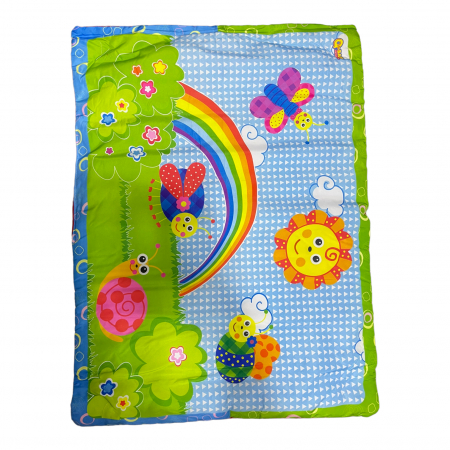 Saltea de joaca pentru bebelusi, Curcubeu si insecte vesele, 92 x 60 cm [5]
