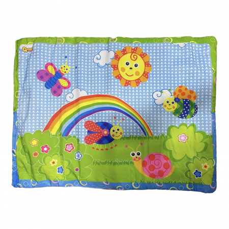 Covorase si saltele de joaca - Saltea de joaca pentru bebelusi, Curcubeu si insecte vesele, 92 x 60 cm