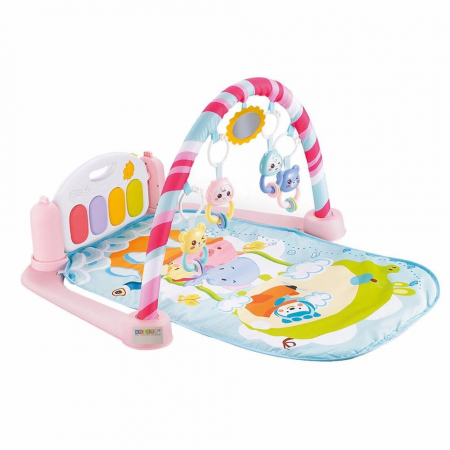 Centre de activitati - Saltea interactiva pentru gimnastica bebelusilor cu pian, roz - Krista®