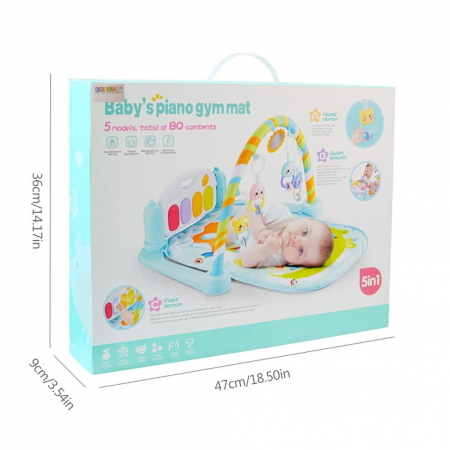 Saltea interactiva pentru gimnastica bebelusilor cu pian, vernil - Krista® [3]