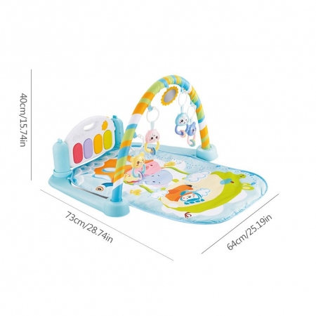 Saltea interactiva pentru gimnastica bebelusilor cu pian, vernil - Krista® [8]