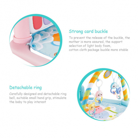 Saltea interactiva pentru gimnastica bebelusilor cu pian, vernil - Krista® [4]