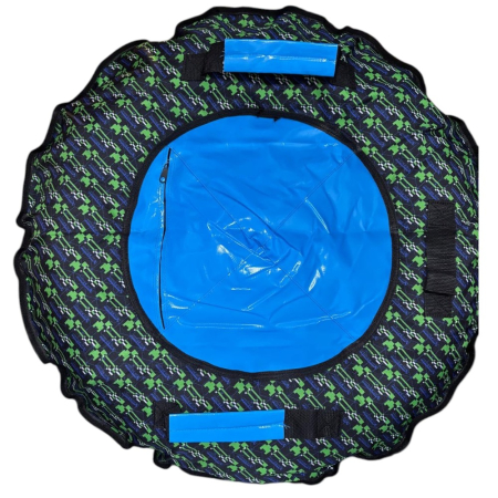 La plimbare - Sanie Gonflabila Rotunda cu Camera din Cauciuc, 80 cm, Albastru cu imprimeu
