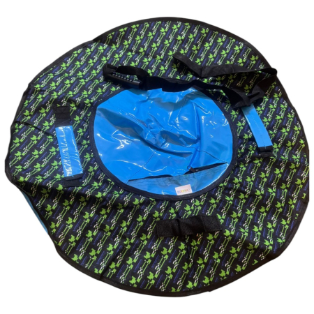 La plimbare - Sanie Gonflabila Rotunda cu Camera din Cauciuc, 80 cm, Albastru cu imprimeu