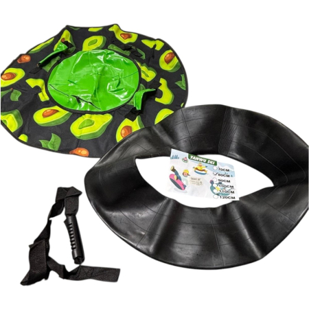 La plimbare - Sanie Gonflabila Rotunda cu Camera din Cauciuc, 80 cm, Verde Avocado