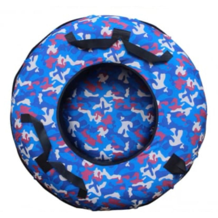 Sanie rotunda gonflabila, cu manere, pentru zapada, albastru [6]