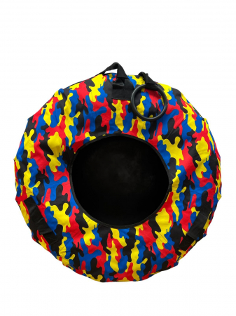 Sanie rotunda gonflabila, cu manere, pentru zapada, multiciolor [4]