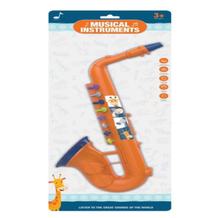 Saxofon De Jucarie, Portocaliu, Cu 8 Clape Colorate Musical Instruments 50.5 cm 3 Ani - Copie [4]