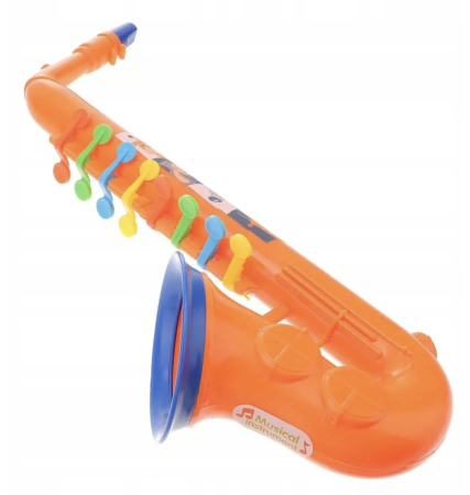 Saxofon De Jucarie, Portocaliu, Cu 8 Clape Colorate Musical Instruments 50.5 cm 3 Ani - Copie [2]