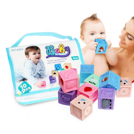 Set 10 Cuburi moi, Pastel Pentru Bebe [4]