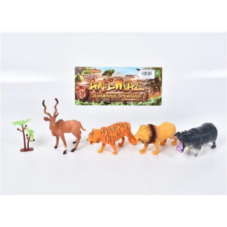 Set Figurine Animale Salbatice Safari Cu Copacel Leu Tigru Cerb, 3 Ani [2]