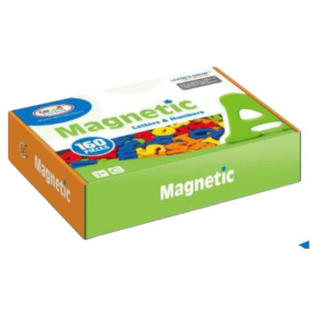 Jocuri si Jucarii - Set 160 piese magnetice, litere si numere, pentru invatare si joaca, 3 ani+