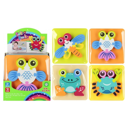Jocuri si Jucarii - Set 12 Puzzle din spuma EVA Animale