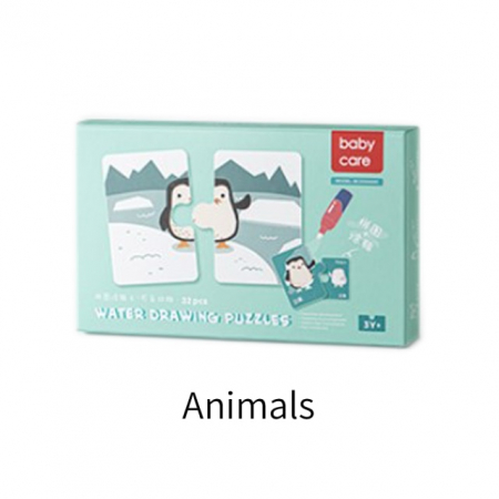 Set 16 puzzle cu 2 piese mari si de colorat cu apa, 32 piese - Animale [3]