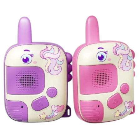 Jocuri si Jucarii - Set 2 statii Walkie-Talkie Unicorn pentru copii, roz si mov