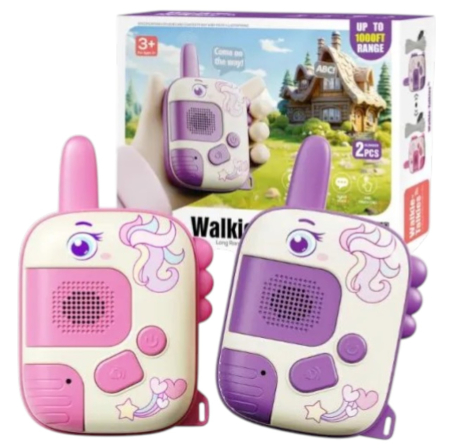 Jocuri si Jucarii - Set 2 statii Walkie-Talkie Unicorn pentru copii, roz si mov