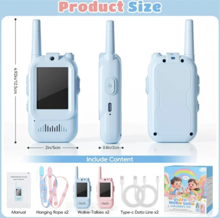 Set 2 Statii Walkie-Talkie cu Apel Video, reincarcabile, 400 m [6]