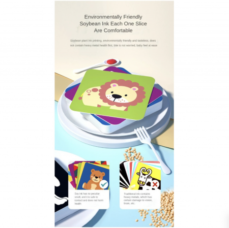 Set 20 carduri flash STEM alb-negru-rosu, de stimulare vizuala pentru bebelusi 3-6 luni [9]