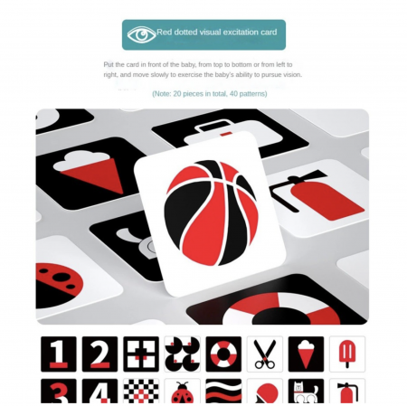 Set 20 carduri flash STEM alb-negru-rosu, de stimulare vizuala pentru bebelusi 3-6 luni [2]
