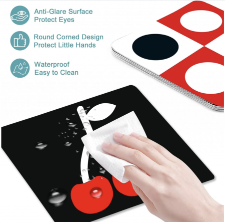 Set 20 carduri flash STEM alb-negru-rosu, de stimulare vizuala pentru bebelusi 3-6 luni [4]