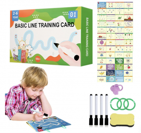 Set 50 cartonase reutilizabile pentru invatarea scrierii de mana si a desenului [4]