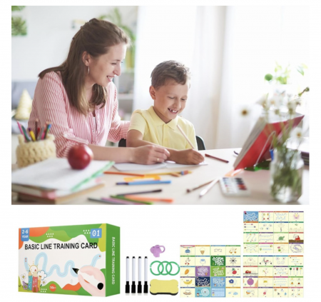 Set 50 cartonase reutilizabile pentru invatarea scrierii de mana si a desenului [6]