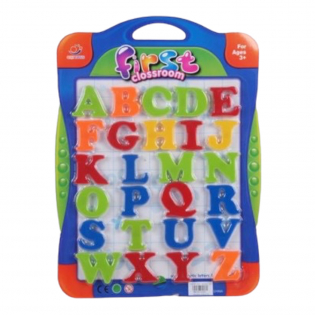 Table de scris pentru copii - Set 26 litere mari magnetice, din plastic, 4 cm