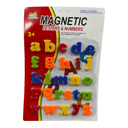 Table de scris pentru copii - Set 26 litere mici magnetice, din plastic, 3 cm