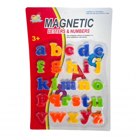 Table de scris pentru copii - Set 26 litere mici magnetice, din plastic, 3 cm