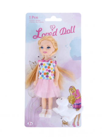 Papusi: bebelusi si personaje din desene animate - Set 3 papusi cu animal de companie, Lovely Doll