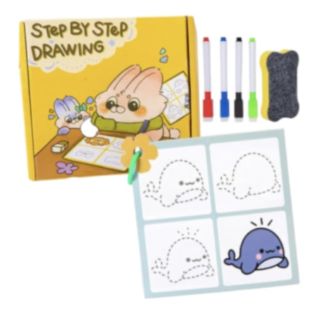 Set 30 cartonase reutilizabile pentru desenat Pas cu Pas [8]