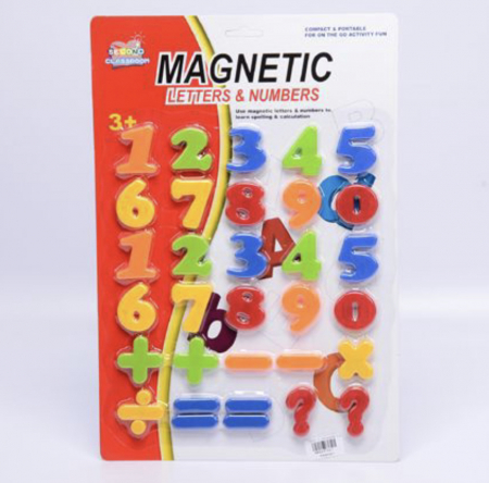Table de scris pentru copii - Set 30 cifre si semne matematice magnetice, din plastic, 3 cm