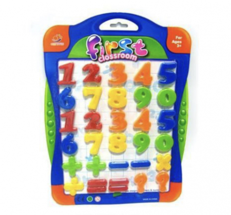 Table de scris pentru copii - Set 30 cifre si semne matematice magnetice, din plastic, 4 cm