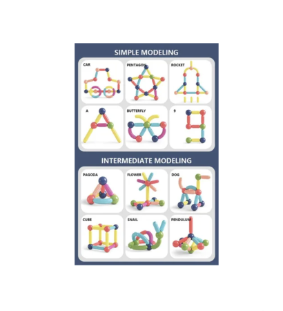 Set 26 bete magnetice cu bile, constructii 3D, multicolor, 3 ani+ [4]