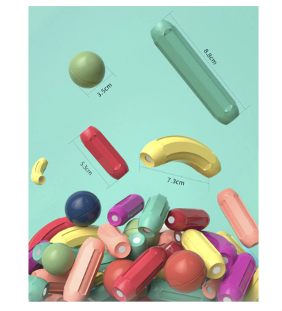 Set 26 bete magnetice cu bile, constructii 3D, multicolor, 3 ani+ [2]