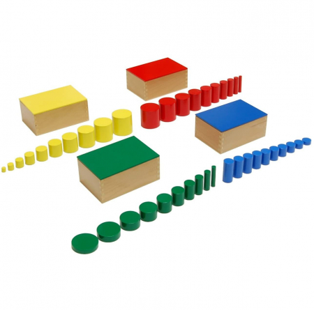Set 4 cutii Cilindri din lemn Montessori [0]