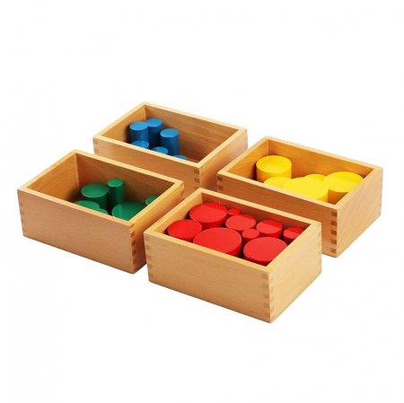 Set 4 cutii Cilindri din lemn Montessori [4]