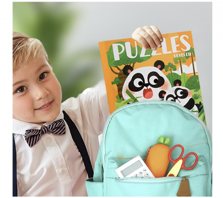 Set 4 puzzle-uri magnetice din lemn – animale salbatice, Montessori [8]