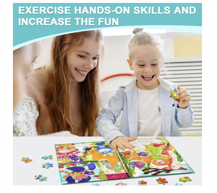 Set 4 puzzle-uri magnetice din lemn – Printesa Elfica, Montessori [2]