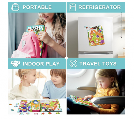 Set 4 puzzle-uri magnetice din lemn – Printesa Elfica, Montessori [7]