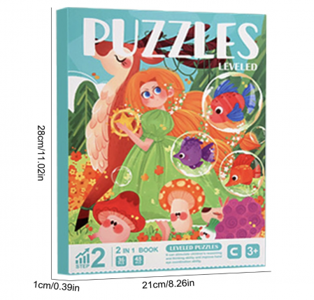Set 4 puzzle-uri magnetice din lemn – Printesa Elfica, Montessori [8]