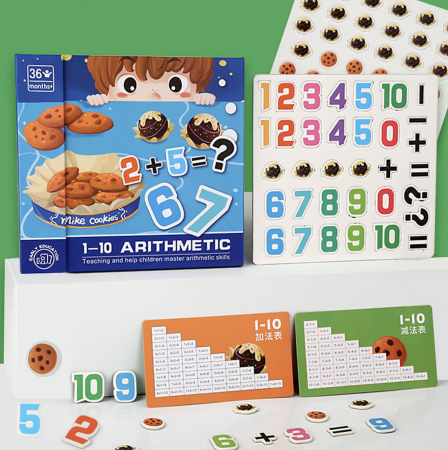 Jocuri si Jucarii - Carte magnetica asocieri matematice – Aritmetica cu prajiturele de la 1 - 10