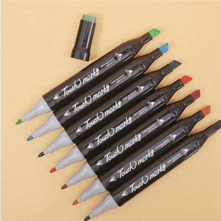 Rechizite | Articole scolare - Set 24 de carioci profesionale, cu 2 tipuri de varf, markere