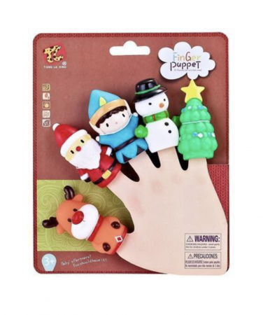 Figurine si personaje din desene animate - Set 5 figurine Mascote pentru degete, Finger Puppet Craciun