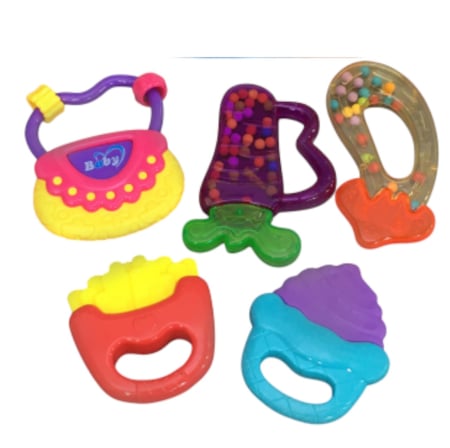 Set 5 jucarii zornaitoare cu suprafete moi siliconate pentru dentitia bebelusilor [2]