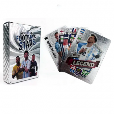 Figurine si personaje din desene animate - Set 55 cartonase argintii Fotbalisti - World Football Stars