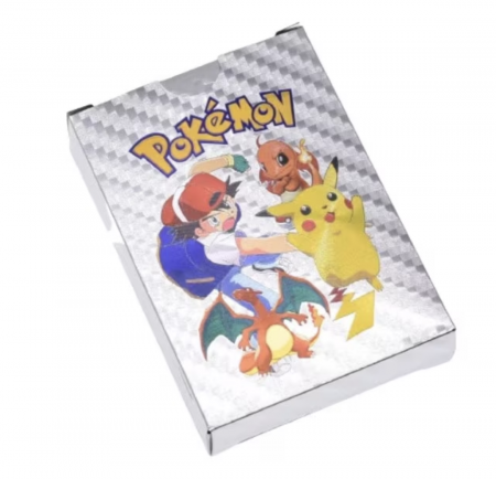 Figurine si personaje din desene animate - Set 55 cartonase argintii Pokemon