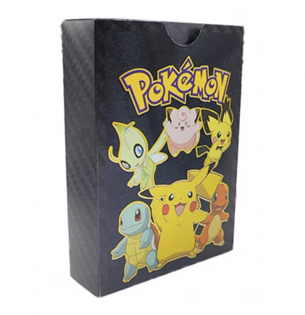 Figurine si personaje din desene animate - Set 55 cartonase negre Pokemon