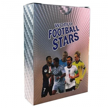 Figurine si personaje din desene animate - Set 55 cartonase argintii Fotbalisti - World Football Stars
