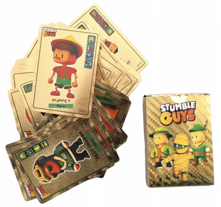Figurine si personaje din desene animate - Set 55 cartonase aurii Stumble Guys